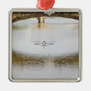 Italy, Florence, Rowing Sculls with Metal Tree Decoration