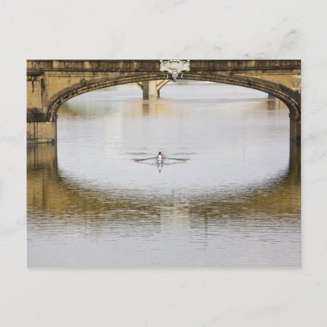 Italy, Florence, Rowing Sculls with Postcard (Front)