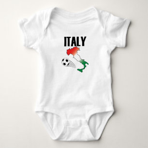 Italy Football Fan Map Boot Soccer Ball Baby Bodysuit