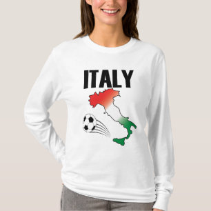 Italy Football Fan Map Boot Soccer Ball T-Shirt