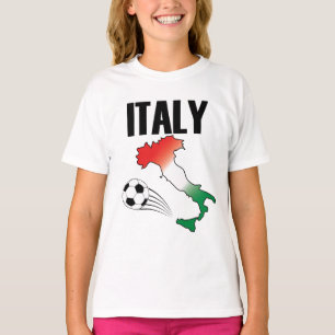 Italy Football Fan Map Boot Soccer Ball T-Shirt