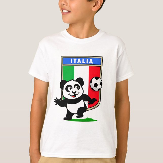 Italy Football Panda T-Shirt (Front)