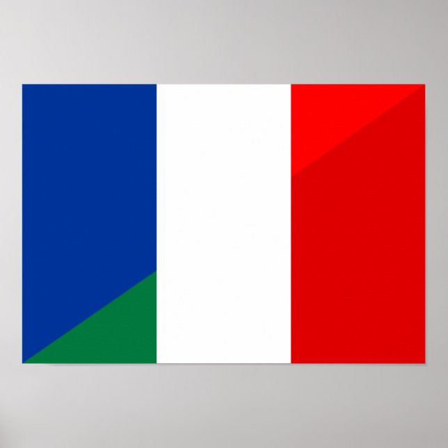 italy france flag country half symbol poster (Front)