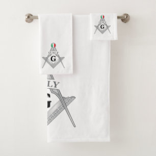 Italy freemasonry sign bath towel set