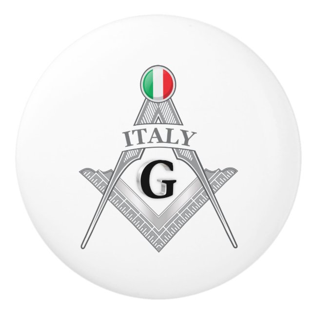 Italy freemasonry sign ceramic knob (Front)