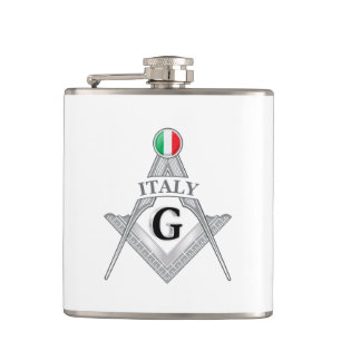 Italy freemasonry sign hip flask