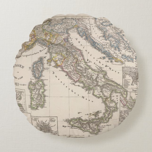 Italy from 1270 to 1450 round cushion (Front)