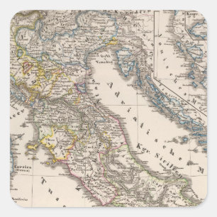 Italy from 1270 to 1450 square sticker