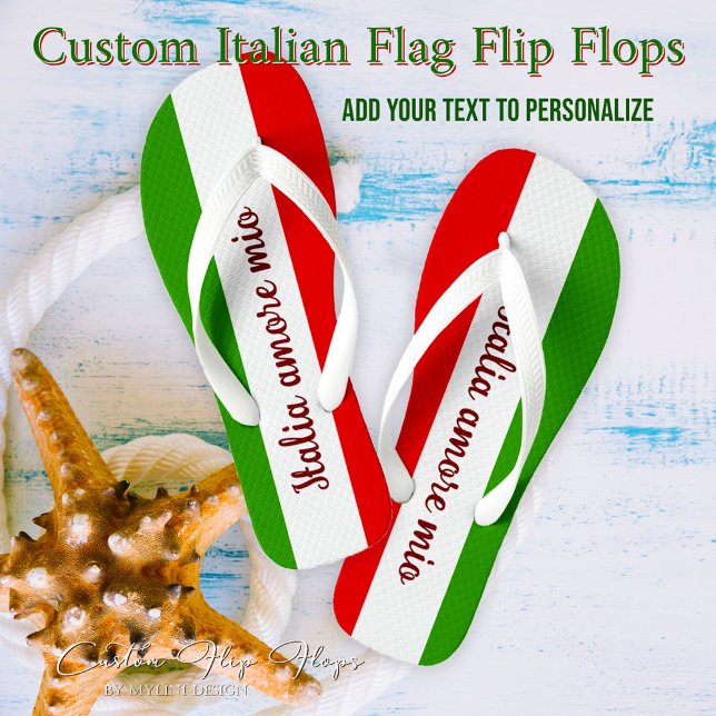 Italy Gift for Italy Lovers, Italy Flag Jandals (Creator Uploaded)