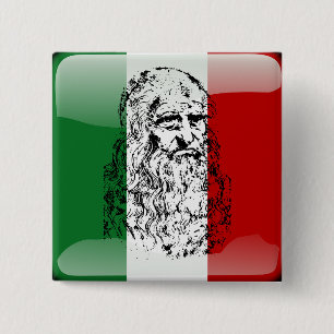 Italy glossy flag 15 cm square badge