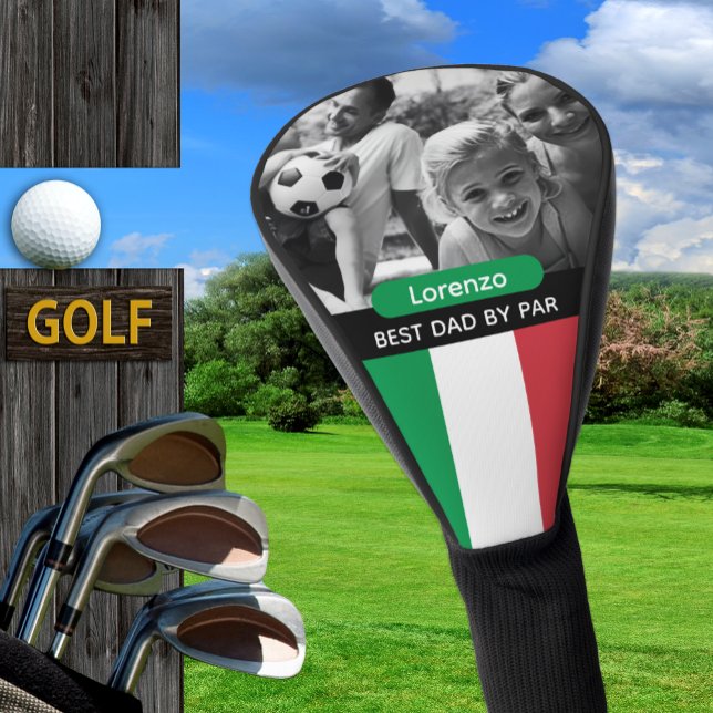 Italy Golf, Best Dad, Italian Flag, Photo Golf Head Cover (Italy Golf Head Cover / Flag, name)