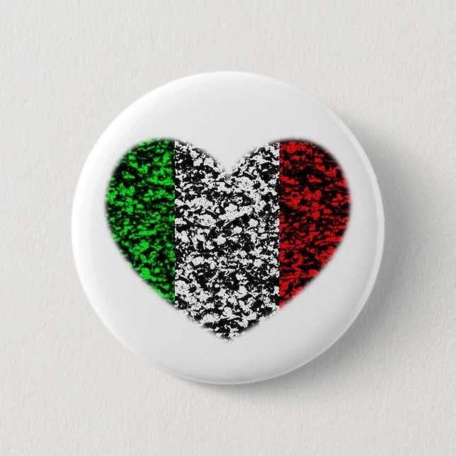 Italy Heart 6 Cm Round Badge (Front)