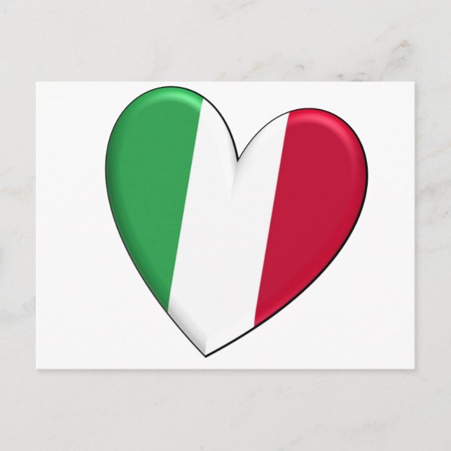Italy Heart Flag Postcard (Front)