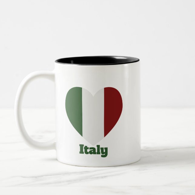 Italy Heart Flag Two-Tone Coffee Mug (Left)