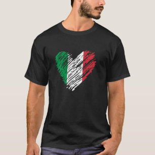 Italy Heart Italian Flag Patriotic Men Women Kids  T-Shirt