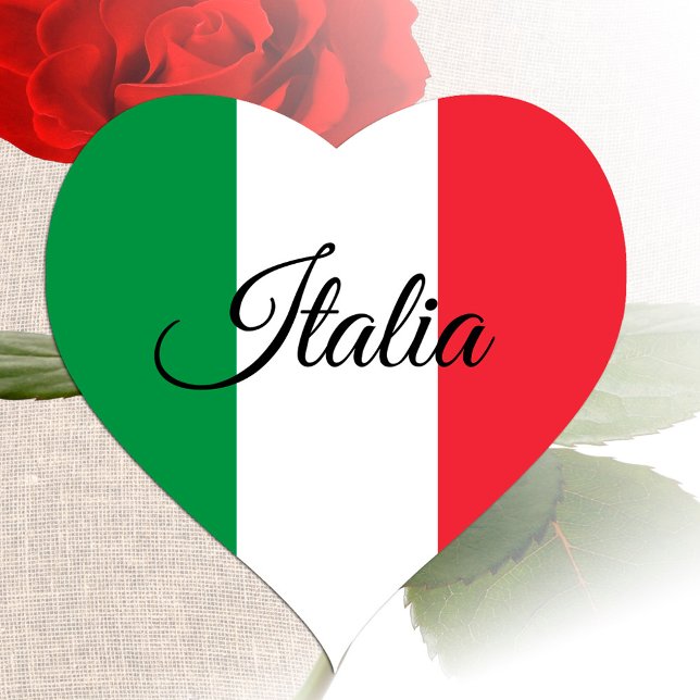 Italy Heart Sticker, Patriotic Italian Flag Heart Sticker (Creator Uploaded)