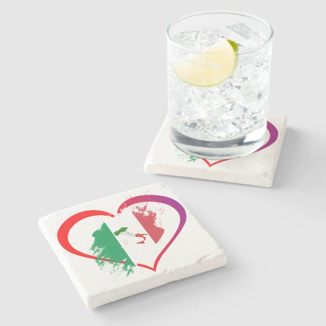 Italy heart stone coaster (Side)