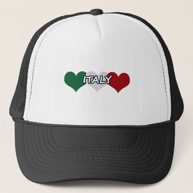 Italy Heart Trucker Hat (Front)