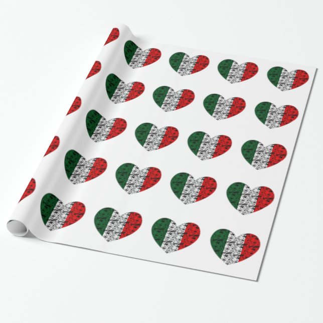 Italy Heart Wrapping Paper (Unrolled)
