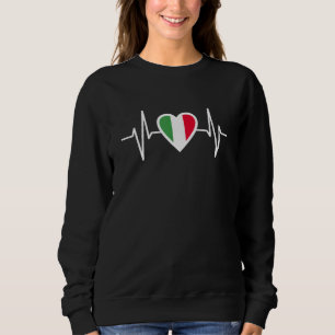 Italy Heartbeat National Pride Italy Italian Heart Sweatshirt
