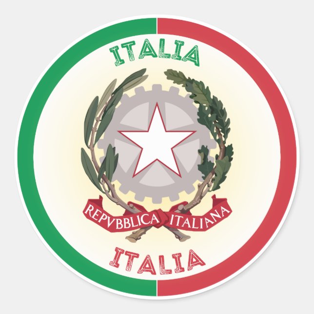Italy Heritage Emblem Classic Round Sticker (Front)