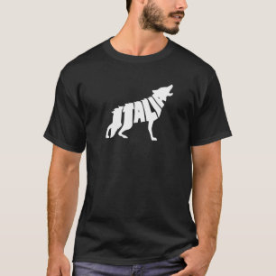 Italy Howling Italian Wolf Word Art - Funny Animal T-Shirt