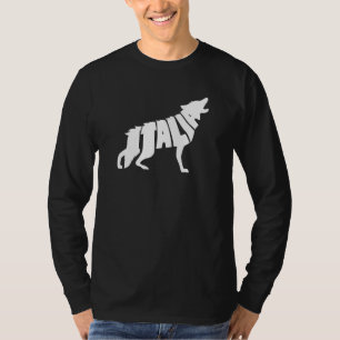 Italy Howling Italian Wolf Word Art - Funny Animal T-Shirt