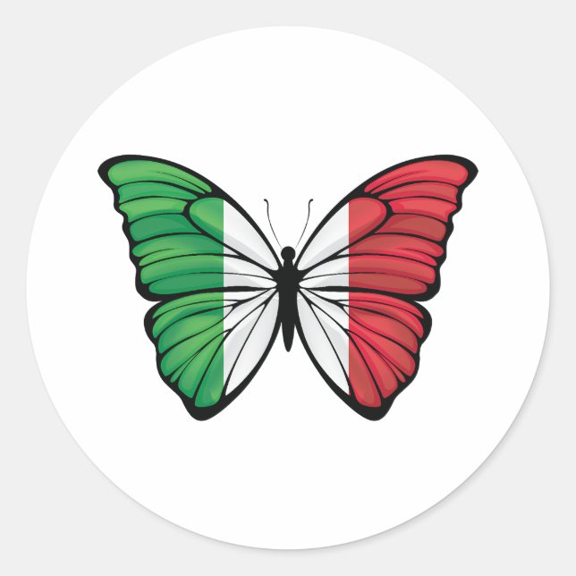 Italy Hypolimnas Butterfly Classic Round Sticker (Front)