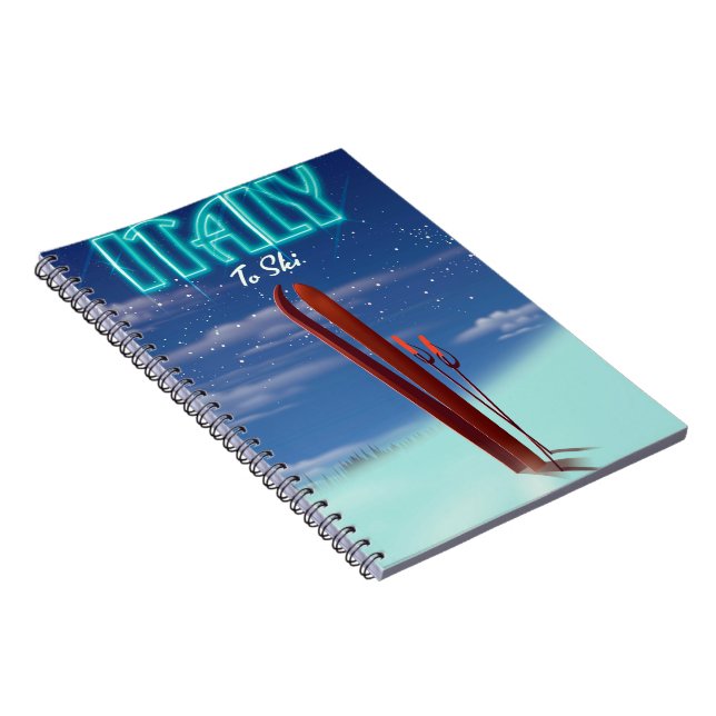 Italy 'Ice' Ski travel poster. Notebook (Right Side)