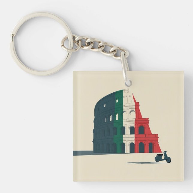 Italy-Inspired Colosseum Acrylic Keychain (Front)