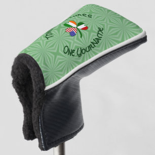 Italy Ireland USA Shamrock Personalised Text Golf Head Cover