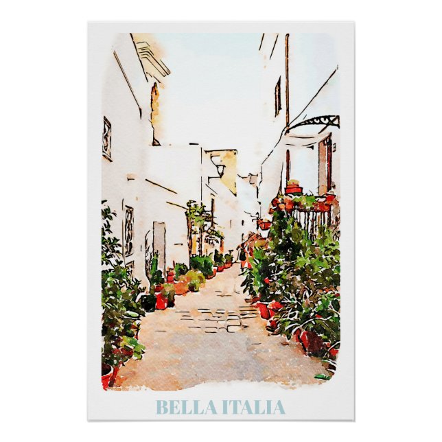 ** Italy Italia AP12 Street Plant Lines Poster (Front)