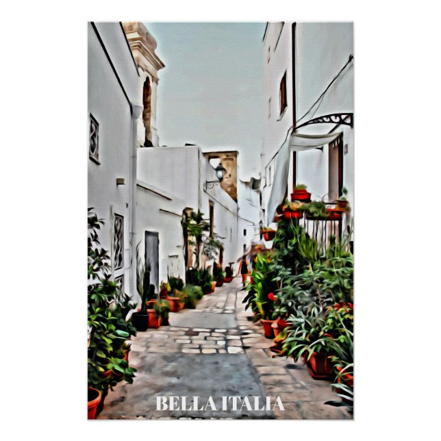 ** Italy Italia AP12 Street Plants Painting Poster (Front)