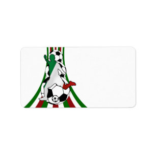 Italy italia, calico football soccer label
