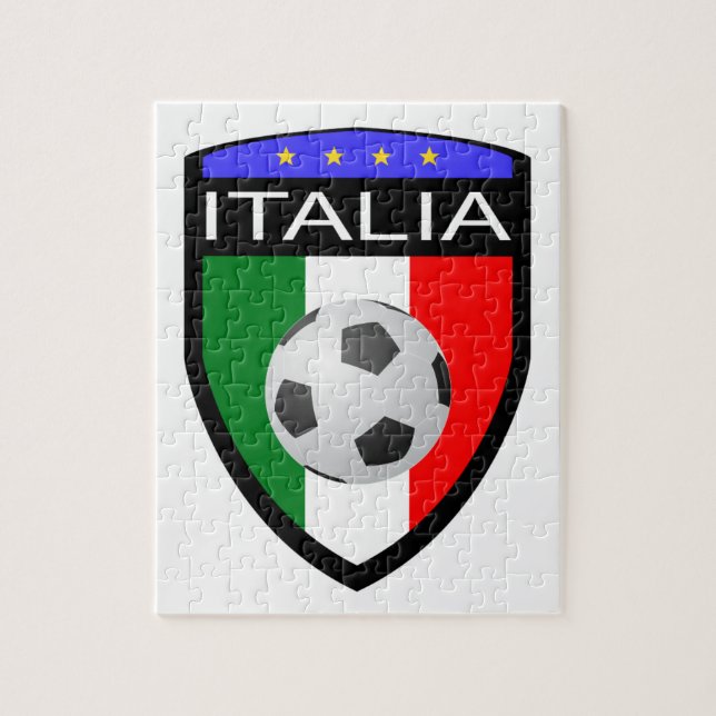 Italy / Italia Flag Patch - with soccer ball Jigsaw Puzzle (Vertical)