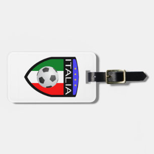 Italy / Italia Flag Patch - with soccer ball Luggage Tag
