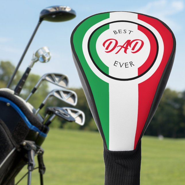 Italy Italia Italian Flag Best Dad Father's Day Golf Head Cover (best dad ever italy italian flag golf head cover)