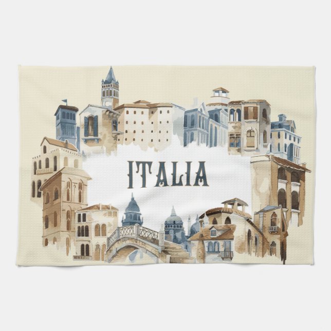 Italy Italia Tea Towel (Horizontal)