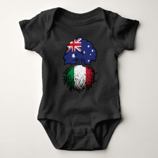 Italy Italian Australian Australia Tree Roots Flag Baby Bodysuit