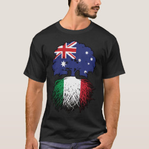 Italy Italian Australian Australia Tree Roots Flag T-Shirt