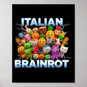 Italy Italian Brainrot Funny Meme Characters Trend Poster
