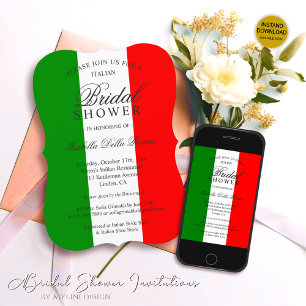 Italy Italian Bridal Shower Invitation