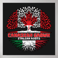 Italy Italian Canadian Canada Tree Roots Flag