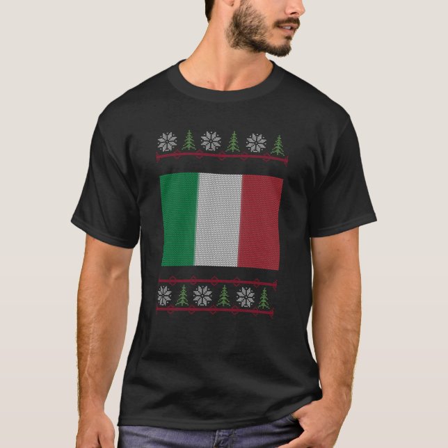 Italy Italian - Christmas Ugly Sweater Classic T-S (Front)