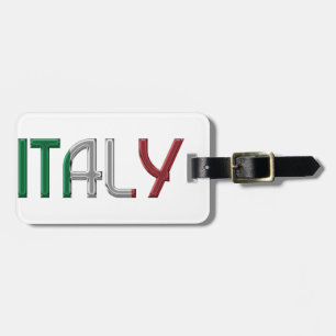 Italy Italian Flag Colours Typography Luggage Tag