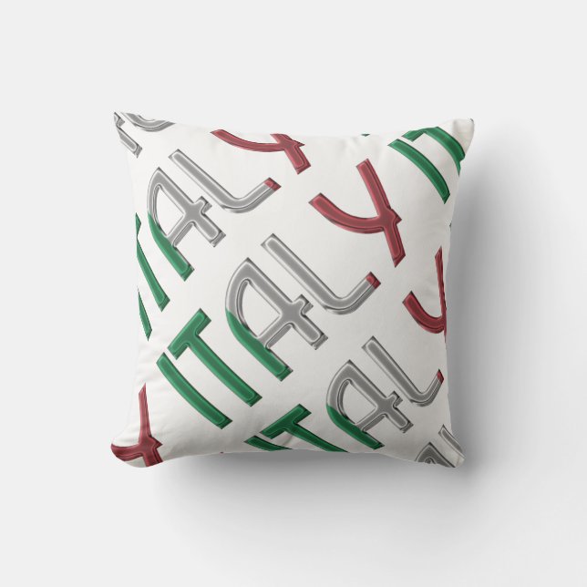 Italy Italian Flag Colours Typography Souvenir Cushion (Front)