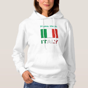Italy Italian Flag Green Personalisation Hoodie