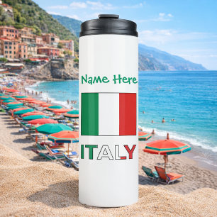Italy Italian Flag Green Personalisation Thermal Tumbler