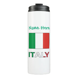 Italy Italian Flag Green Personalisation Thermal Tumbler