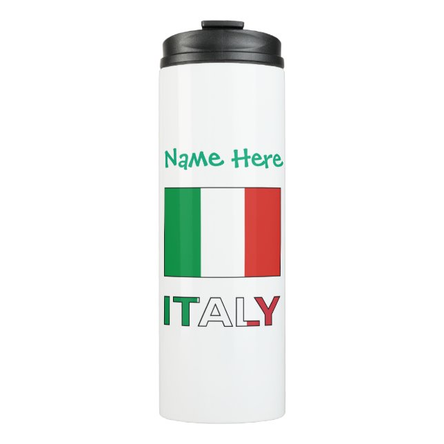 Italy Italian Flag Green Personalisation Thermal Tumbler (Front)